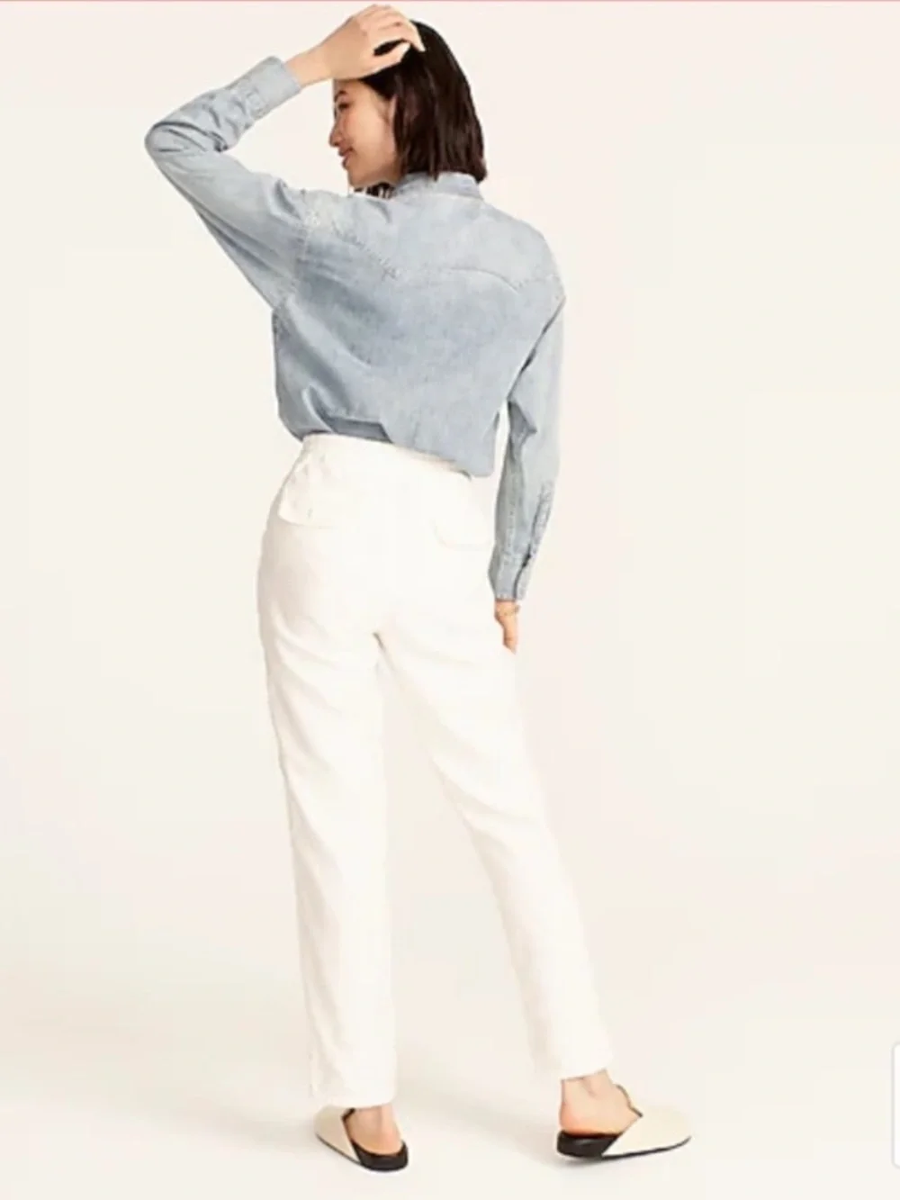 J Crew Tie-waist camp pant sz S, Cream